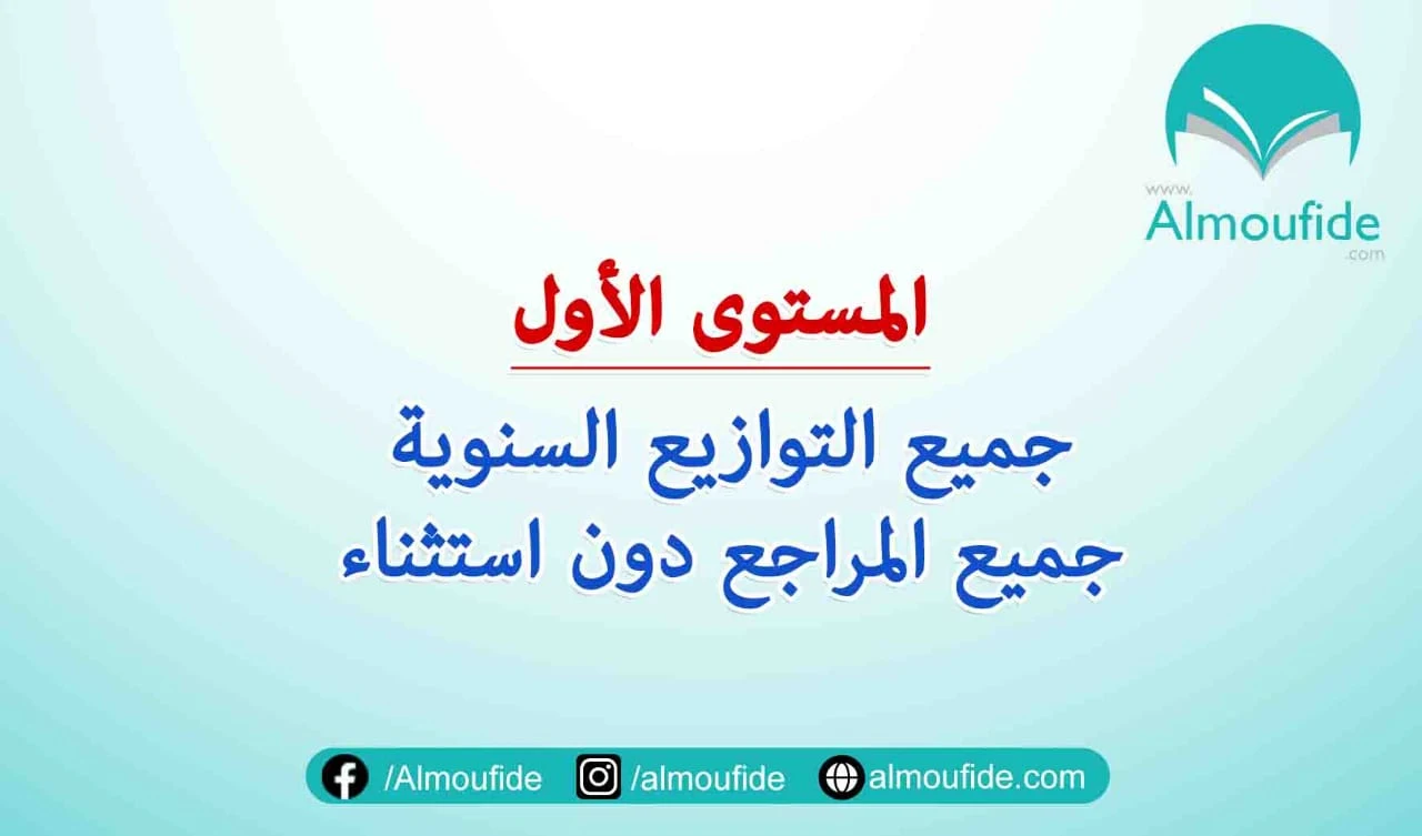 التوزيع السنوي للمستوى الأول ابتدائي وفق المنهاج المنقح 2022-2021